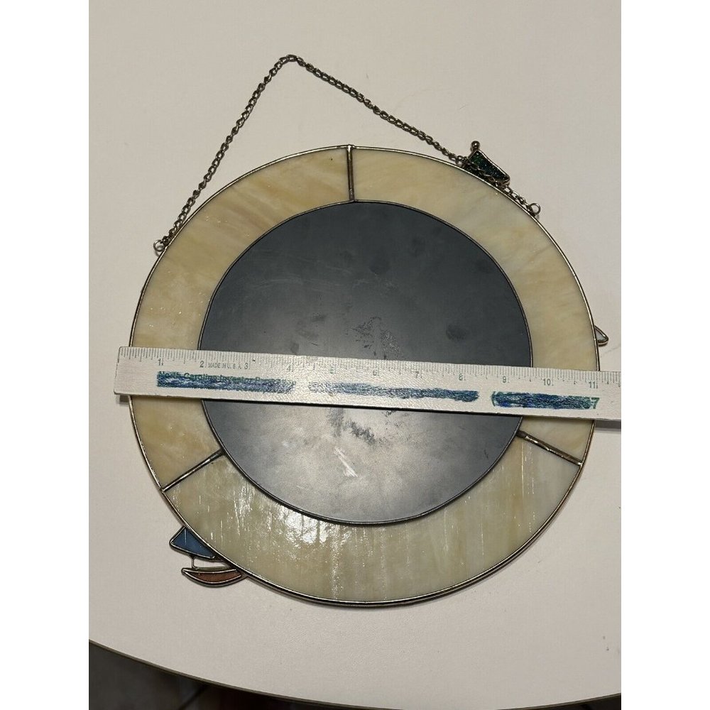 Vintage Stained Glass Lighthouse Boat Nautical Mirror Wall Hanging Beach Decor - Picture 8 of 8